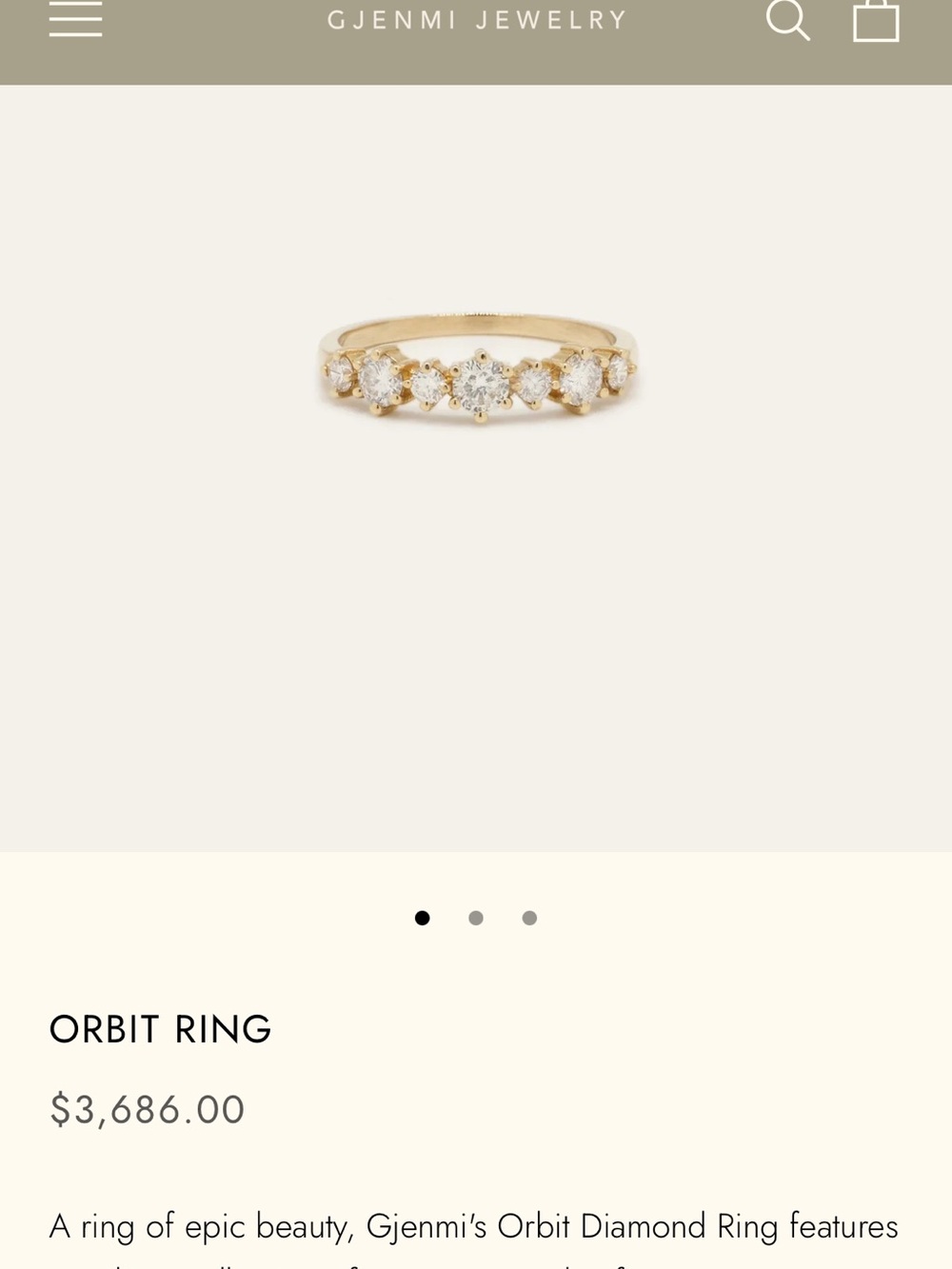 Gjenmi Orbit Diamond Ring - Gold with White Diamonds